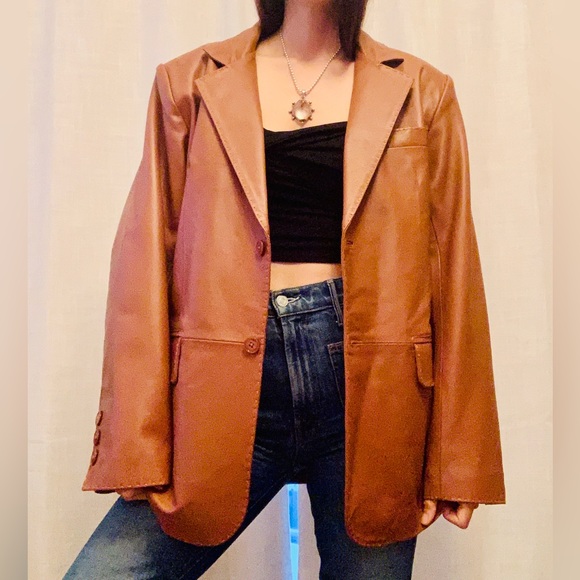 NEOT Zayn Carmel Leather Jacket Size Medium - Picture 2 of 16